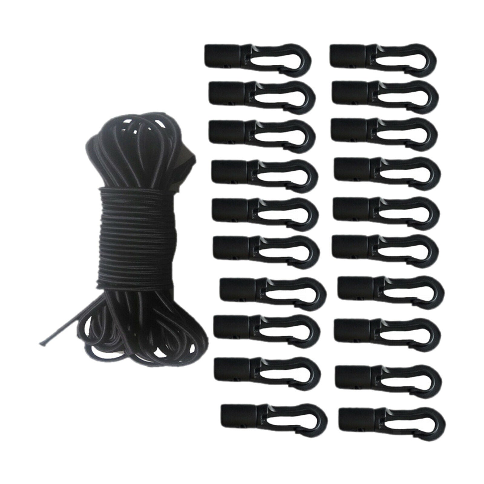 20x Elastic Bungee Rope with Bungee Cord Clips for Kayak Boat Camping Accessorys