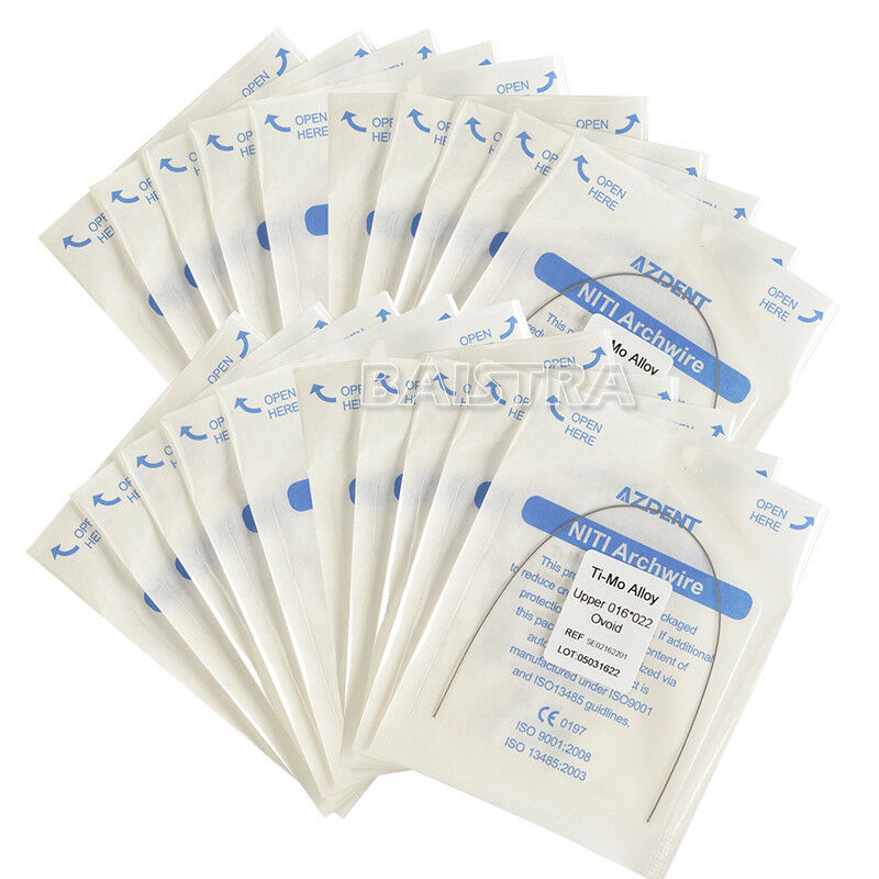 50 Pack AZDENT Dental Orthodontic Beta TMA Arch Wire Ti-Mo Alloy 17X25 Lower