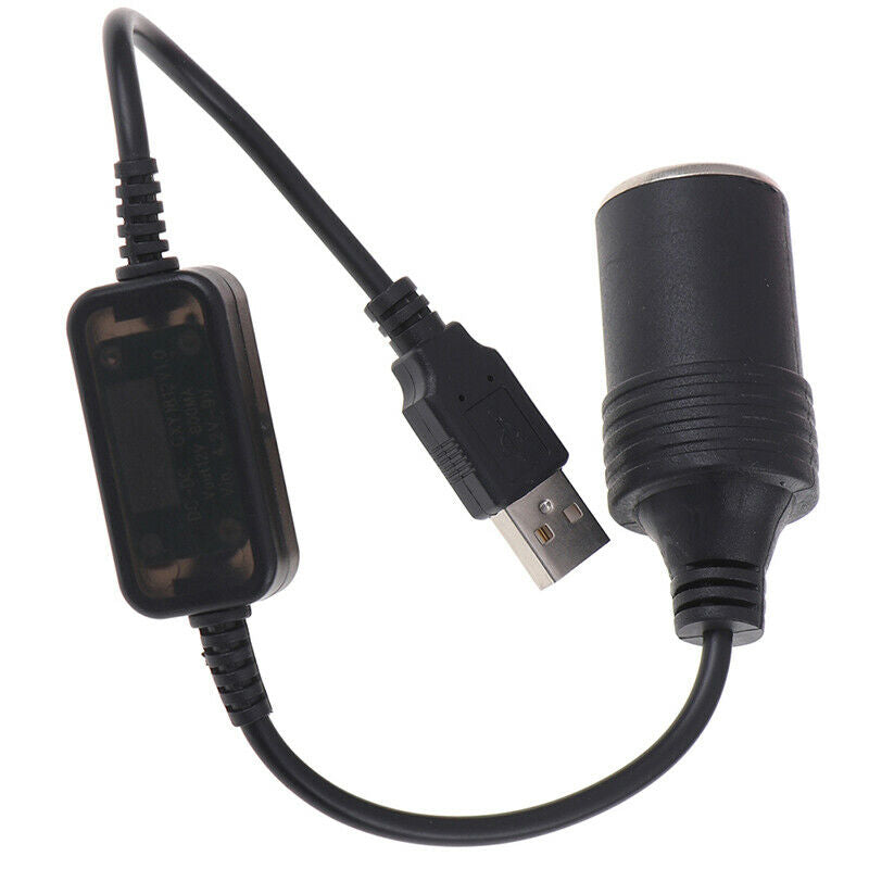 Converter Adapter USB Port 12V Car Cigarette Lighter Socket Female Power Cord SJ