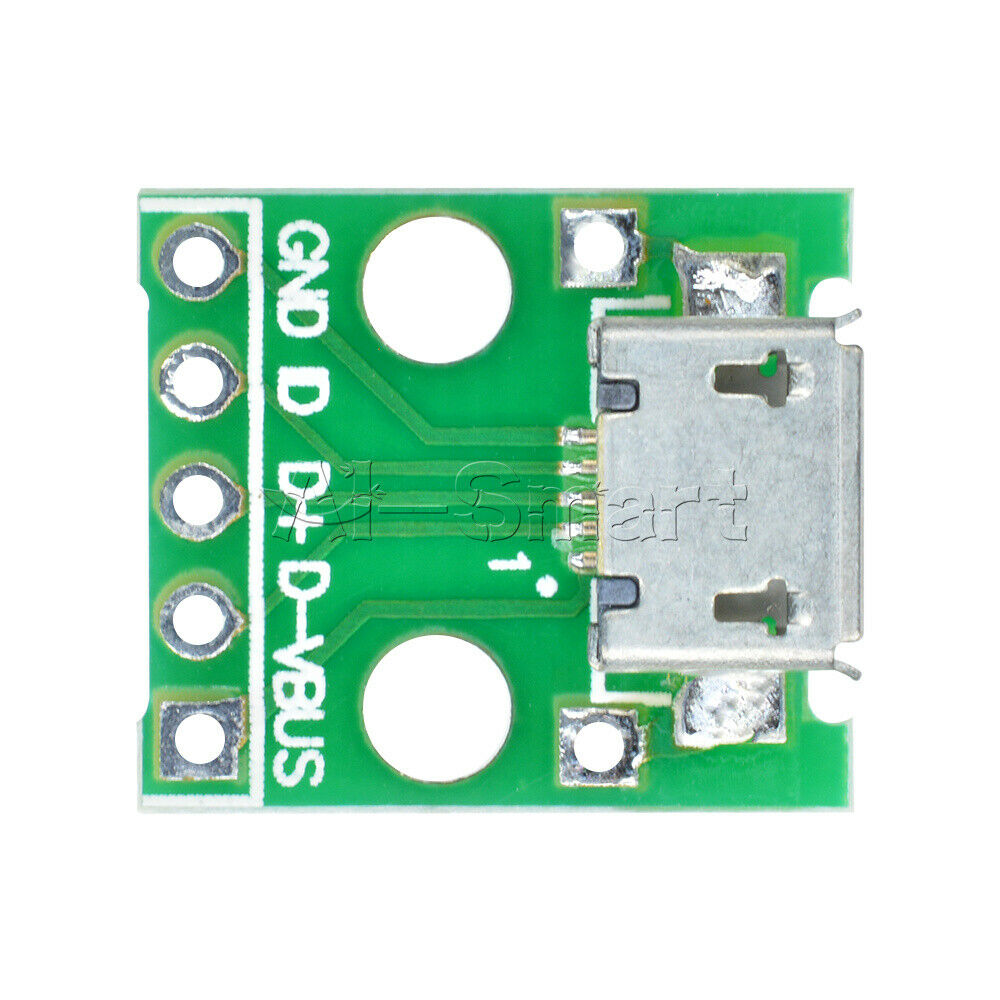 10pcs MICRO Female USB to DIP Adapter Converter for 2.54mm PCB Board DIY Power