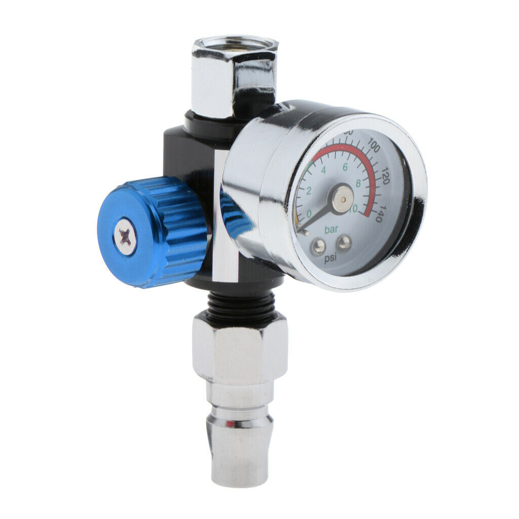 2Pcs Universal Truck G1/4 Paint Spray Gun Air Regulator Gauge 0-140PSI