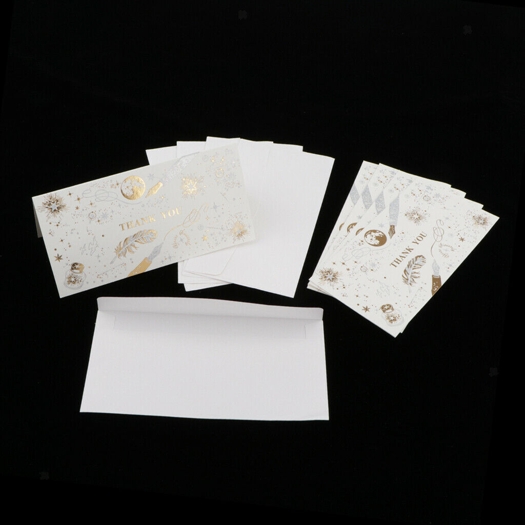 5 Pack Creative Thank You Cards Message Leaf Pattern Wedding Party Christmas