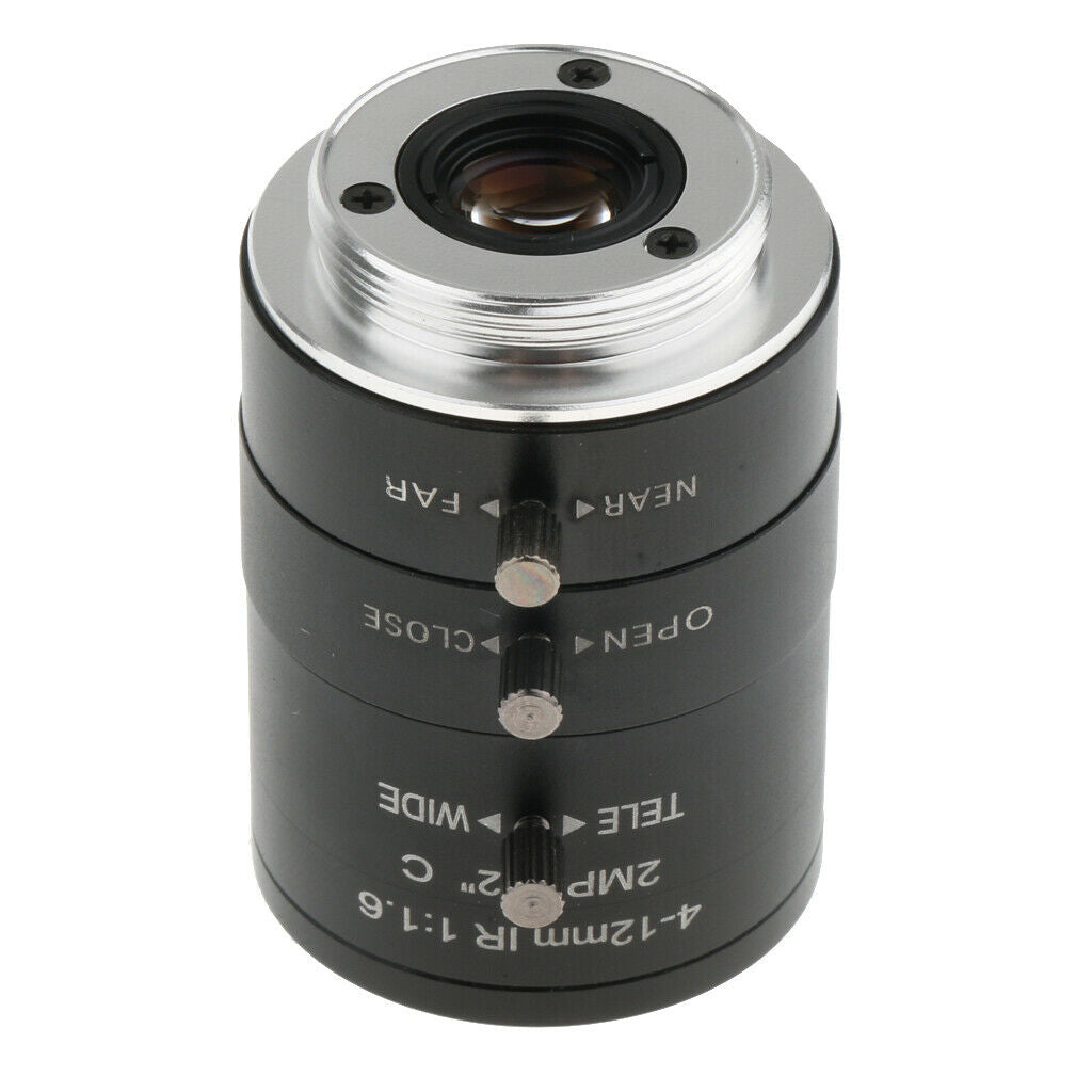 4-12mm F1.6 Manual IRIS Zoom CS Lens For  Camera Industrial Microscope