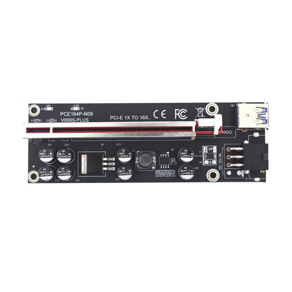 Ver 009S Plus PCIe Riser PCI Express 1x to 16X Adapter SATA 15Pin to 6Pin Power