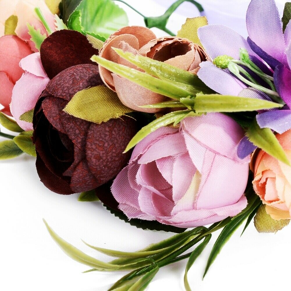 Womens Bridesmaid Flower Headband Wedding Beach Garland Floral Wreath Hairband