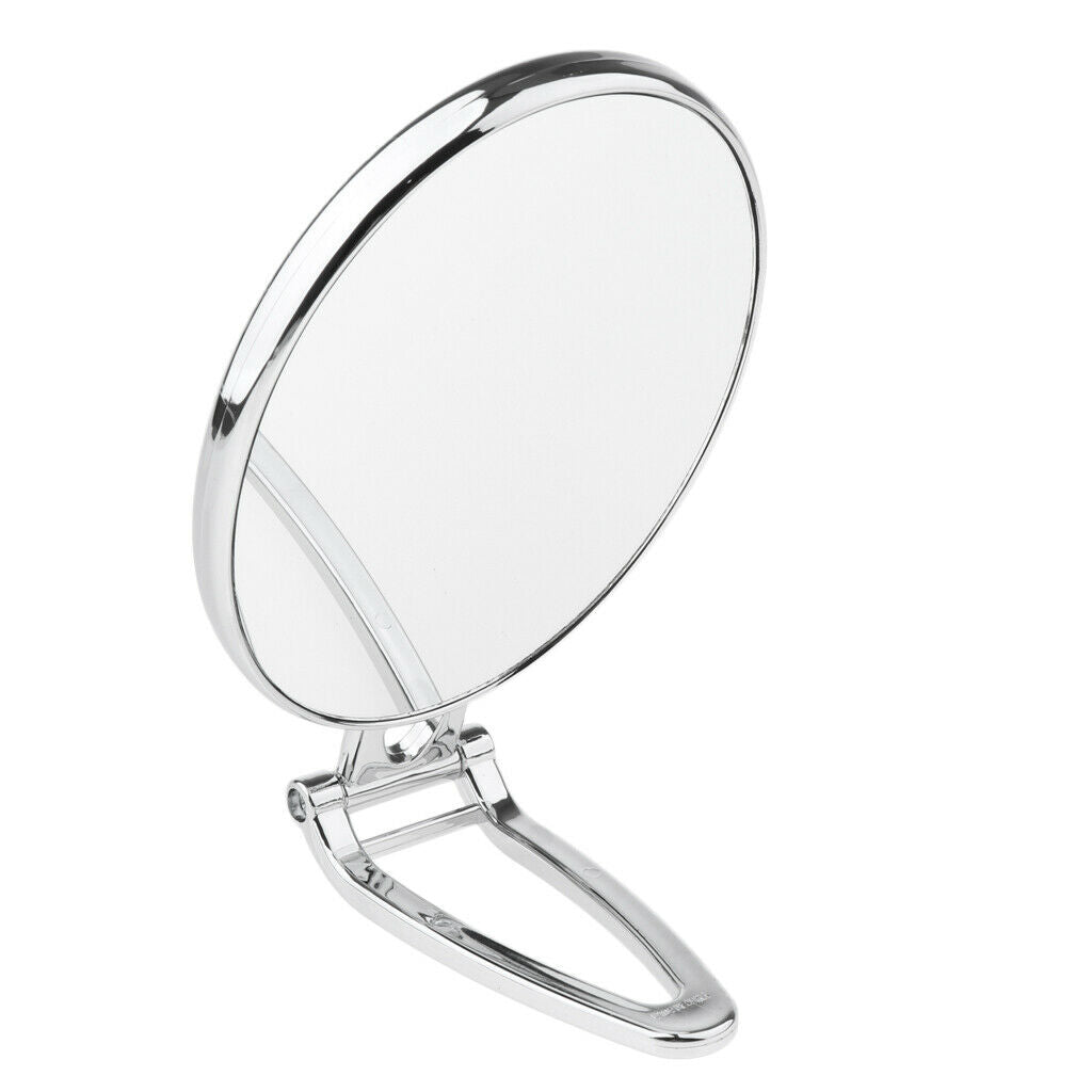 2 Pieces Foldable Double-sided Make-up Standing Mirror 2x Enlarged Table Mirror