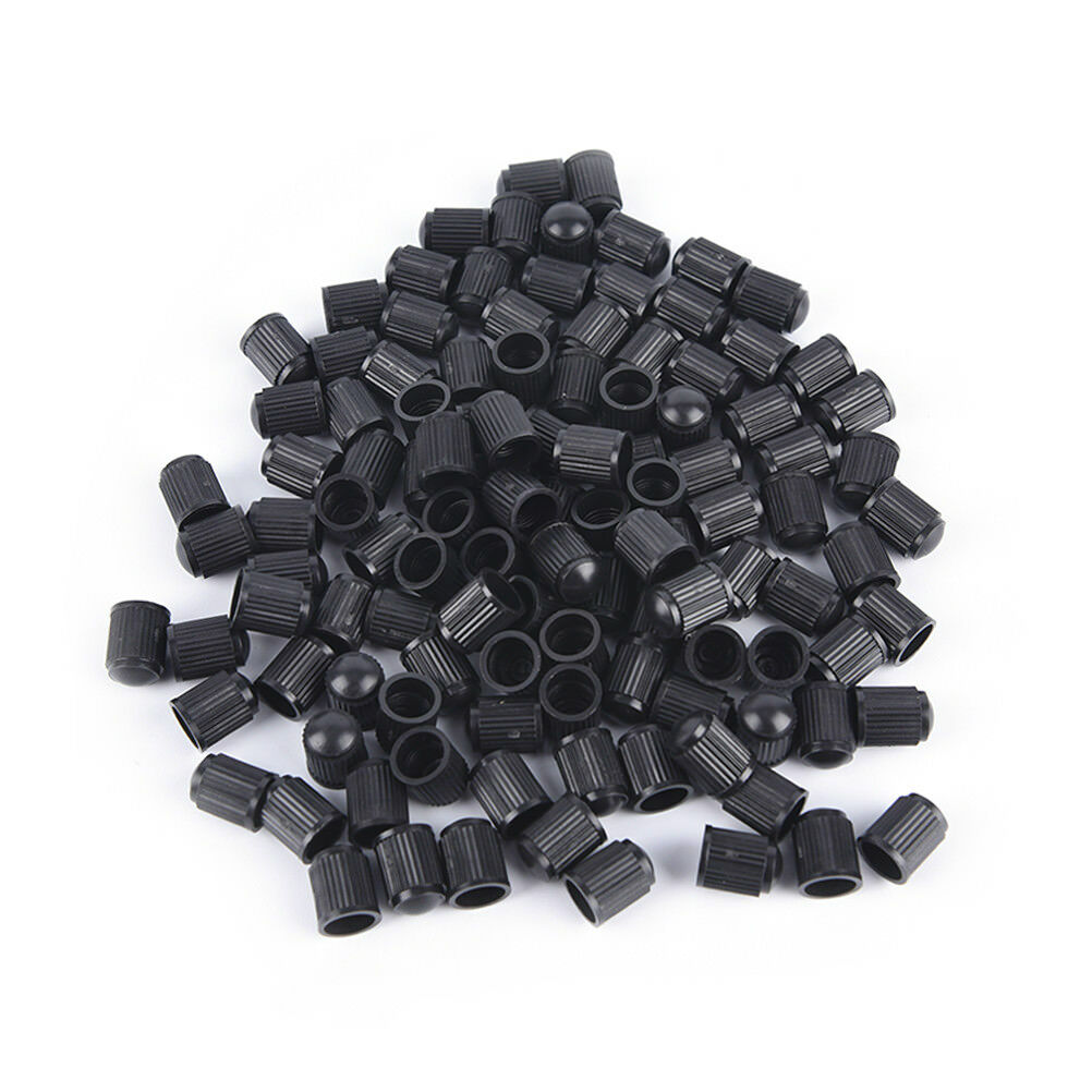 100pcs Black Plastic Dust valve caps bike car wheel tyre air valve stem caps _DD