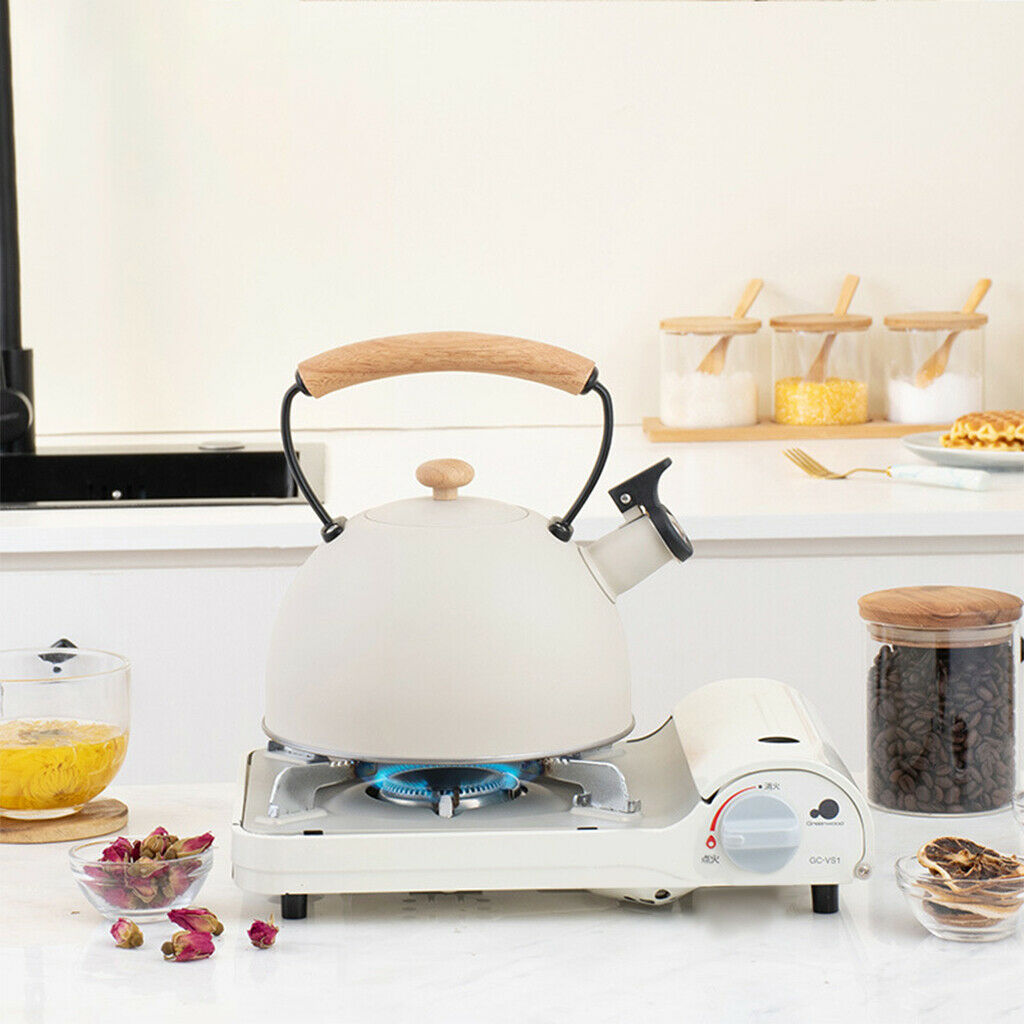 Whistling Tea Kettle Stovetop Tea Pot with Wooden Handle 2.96 Qt/2.8 L