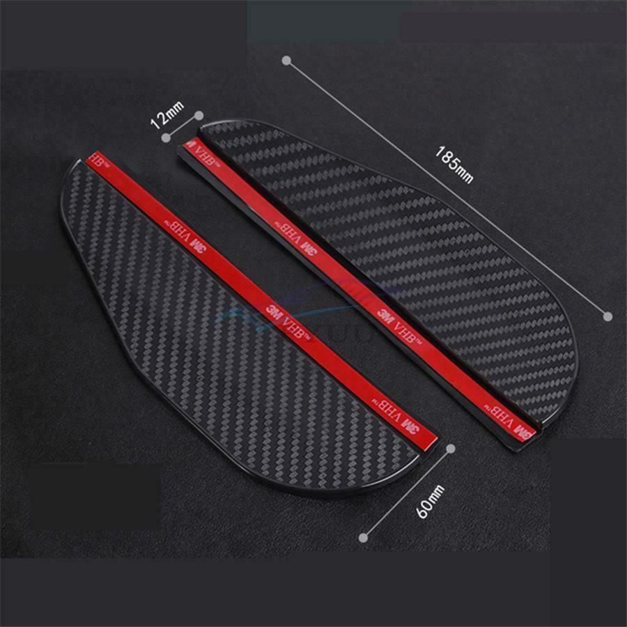 2 Pieces 185mm × 60mm Vehicle Exterior Styling PVC Rear View Mirror Rain Shield