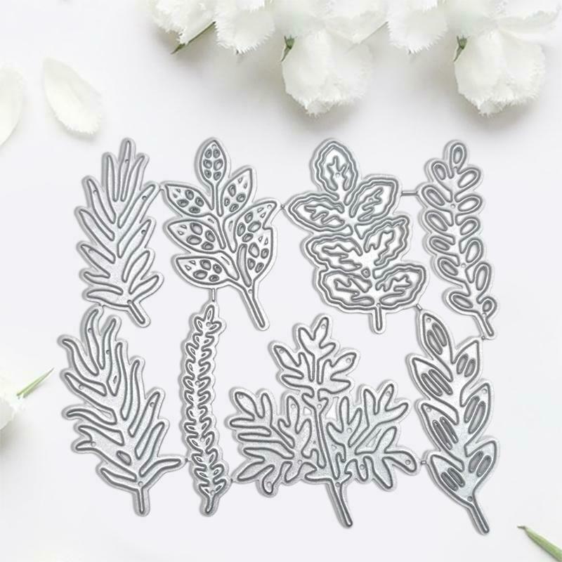 8Pcs Leaf Plants Grass Metal Cutting Die Stencil DIY Scrapboo Embossing Template