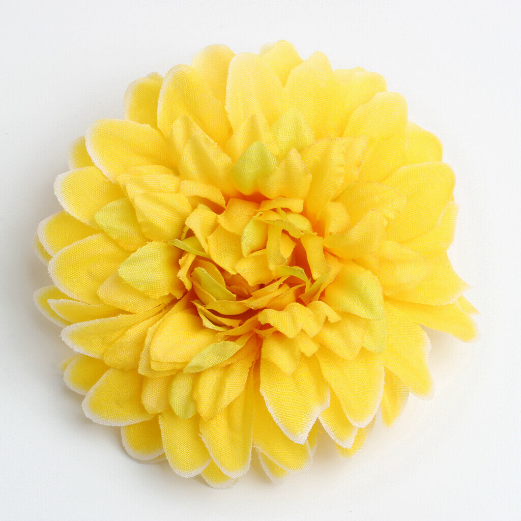 10x Artificial Chrysanthemum Flower Head Wedding Home DIY Craft Decor Yellow