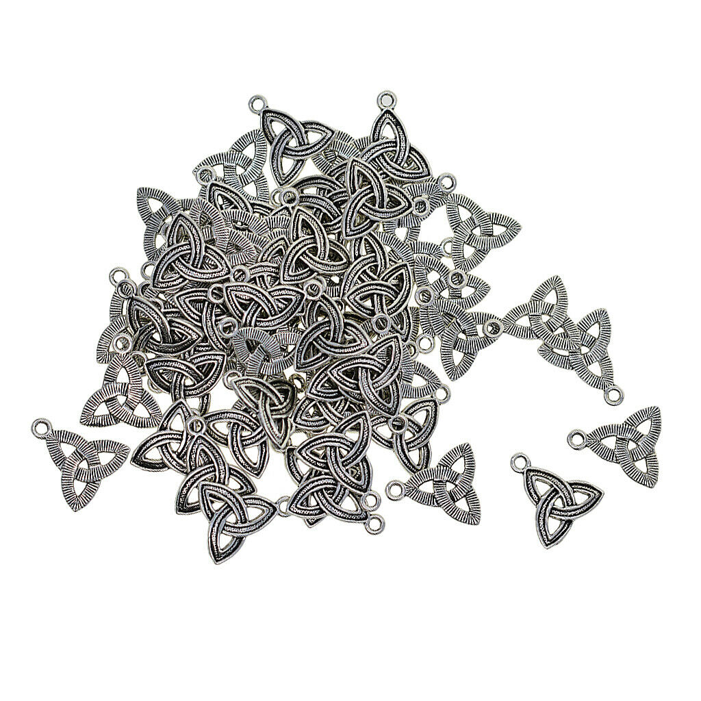 50 Pcs Triangle Celtic Knot Pendant Base DIY Jewelry Findings Accessories