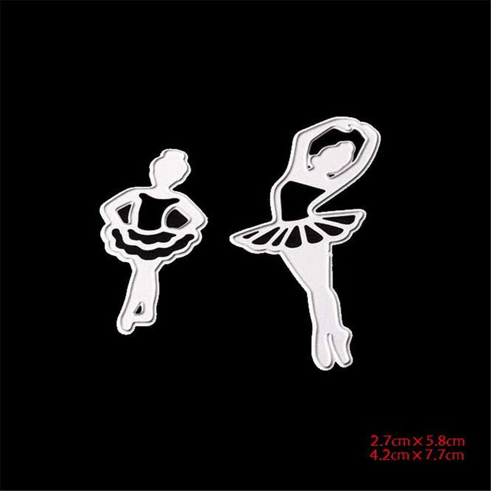 2pcs Ballet Dancing Girls Scrapbook DIY album Card Metal Die Cut Stencil .l8