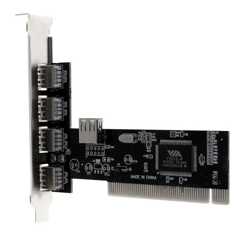 USB 2.0 4 Port 480Mbps High Speed VIA HUB PCI Controller Card Adapter PCI CBRWF