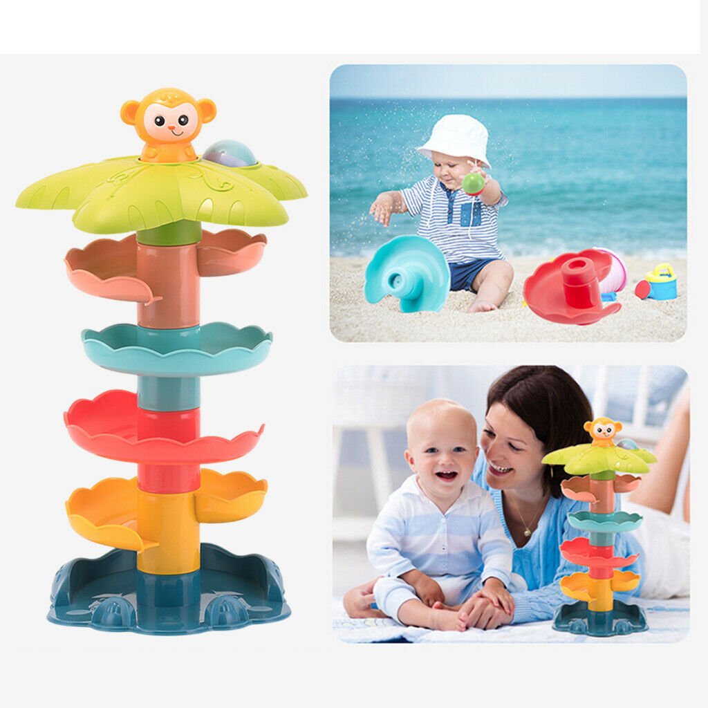 Plastic 6-tier Baby Educational Toys Tower Rolling Ball for Kids Toddler