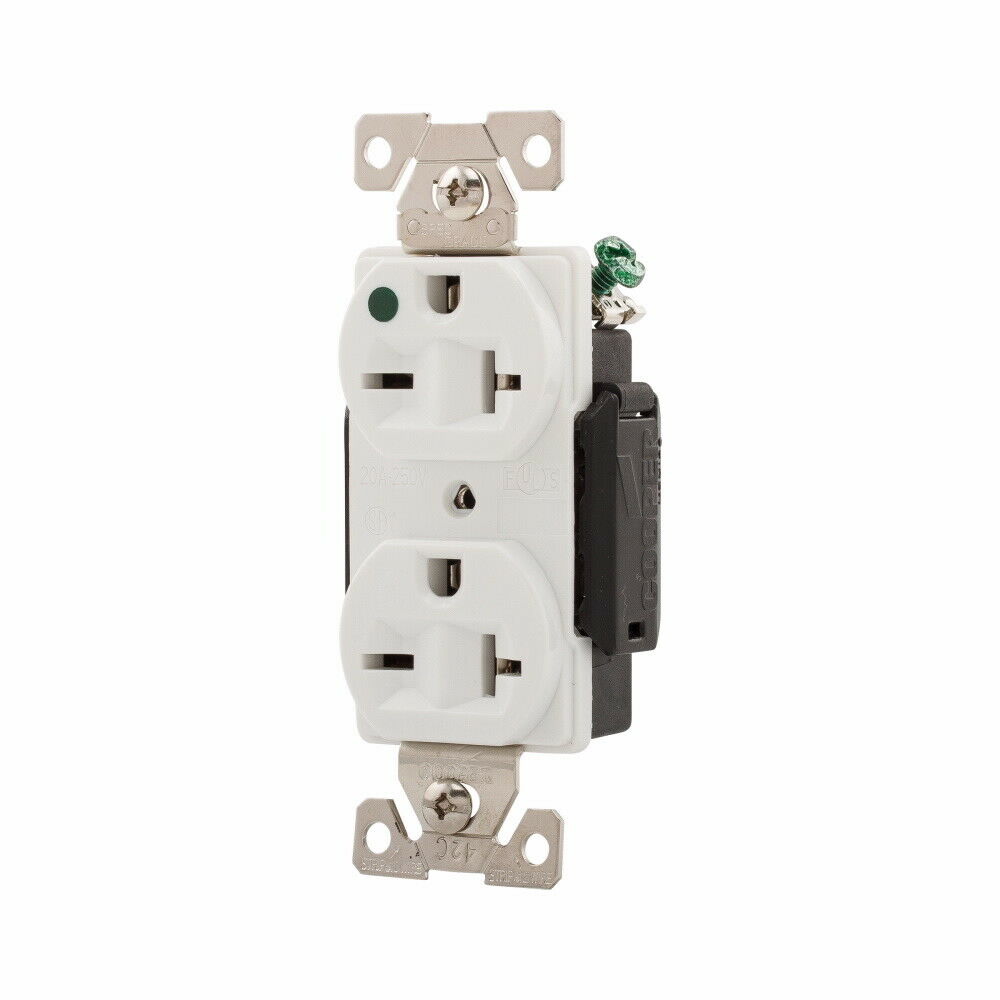 1pcs-COOPER AH8400W 20A-250V NEMA 6-20 Premium Hosptial Duplex Receptacle Outlet