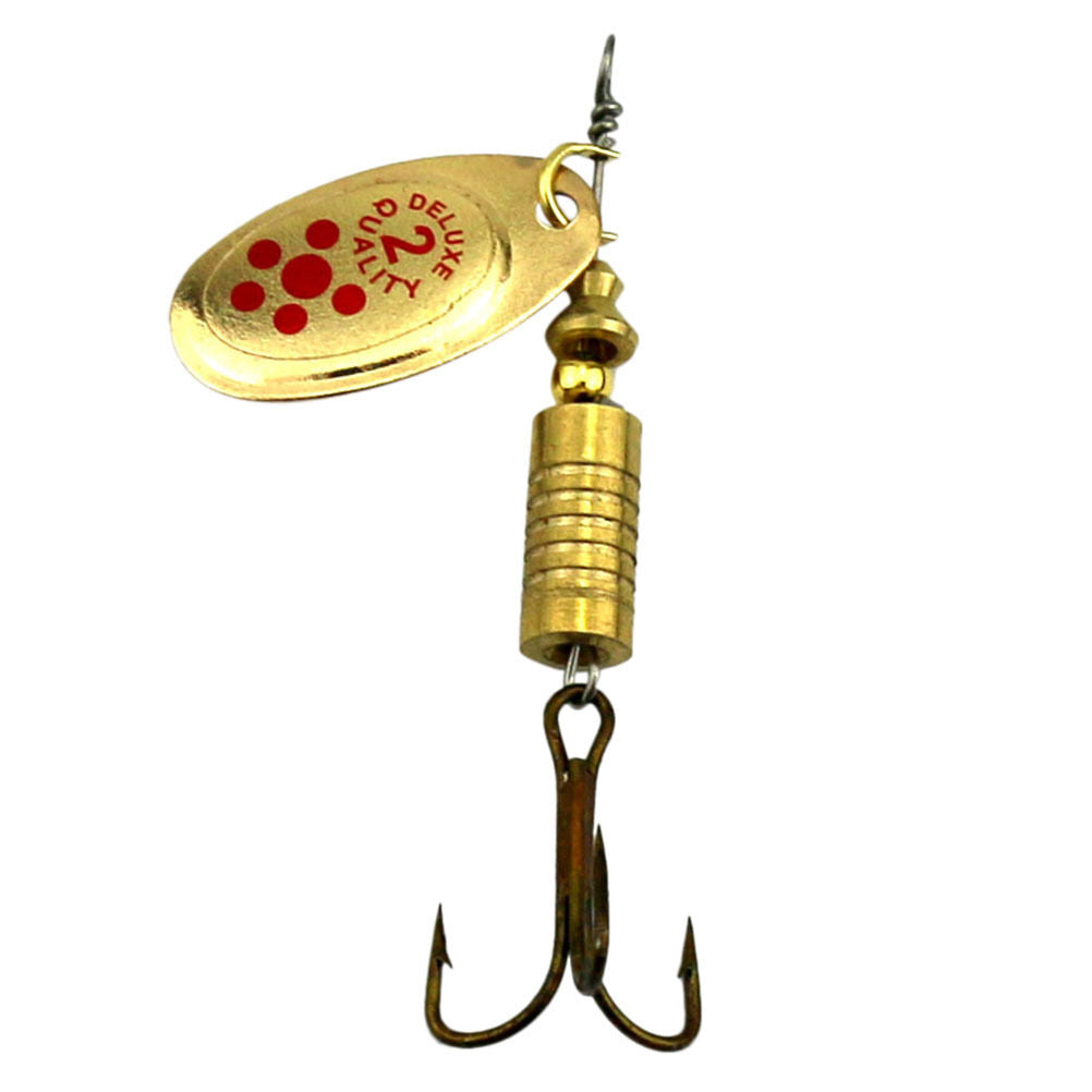 10 Pcs/Set Metal Fishing Baits Metal Dot Pattern Spinner Lures with Hook 6. DD