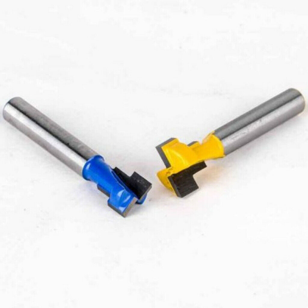 2Pieces 1/4" Shank Keyhole T-Slot Woodworking Cutter Router Bit 3/8" & 1/2"
