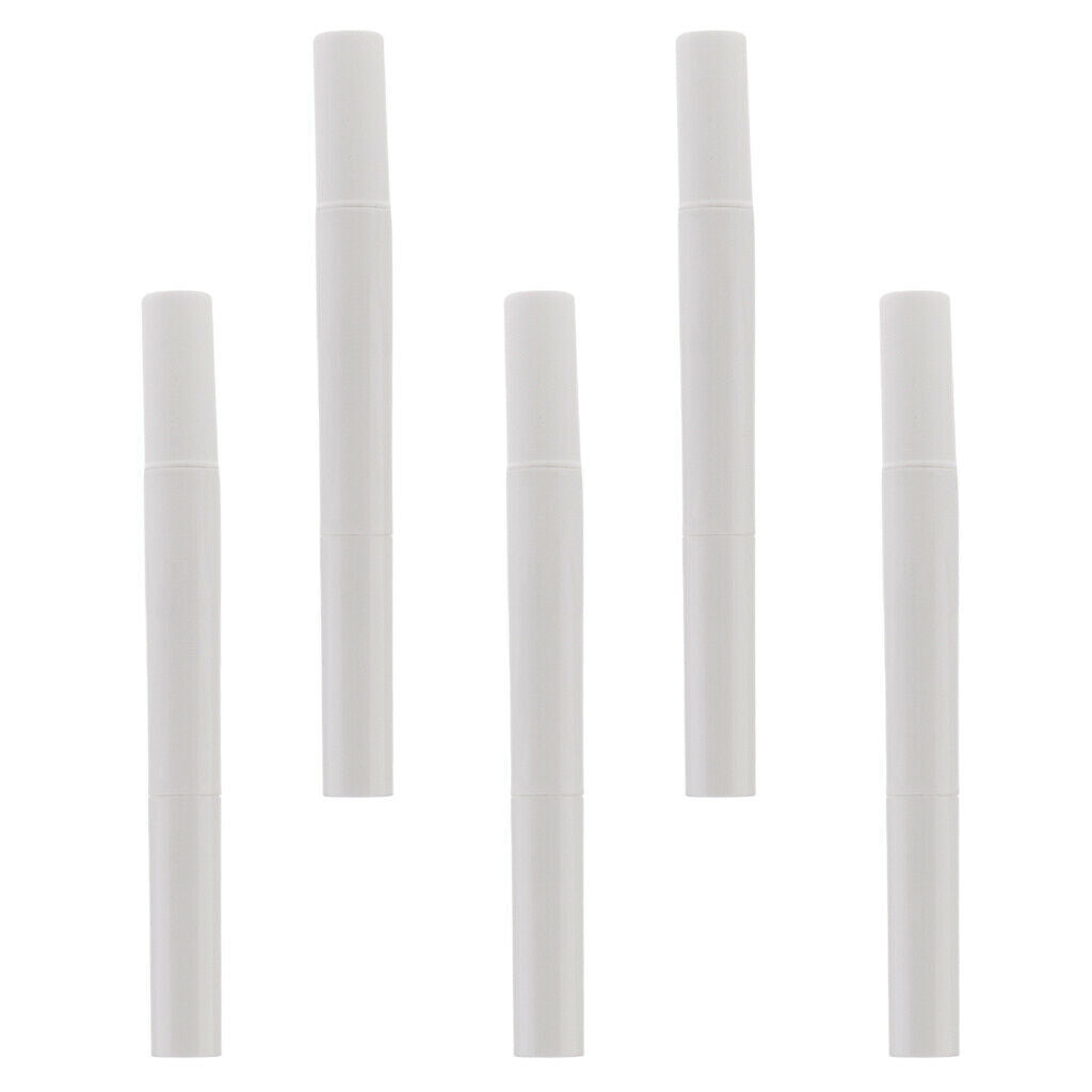 5Piece Empty Twist Pen Cosmetic Nail Lip Oil Eyelash Growth Tube 3ml White