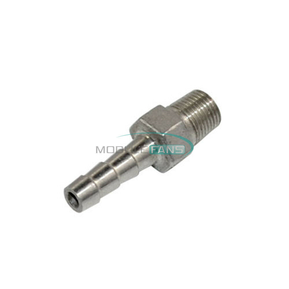 Stainless Steel 1/4" Male Thread Pipe Fitting x 8mm barb Hose Tail Connector MF