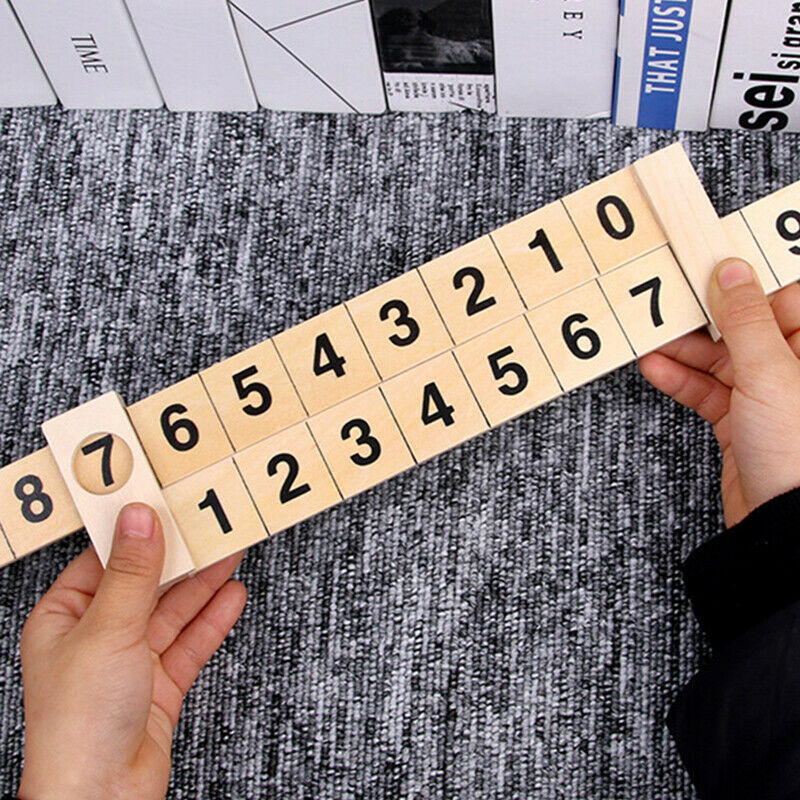 Wooden Math Arithmetic 1-10 Addition Subtract Learning Ruler Kids Education  TL