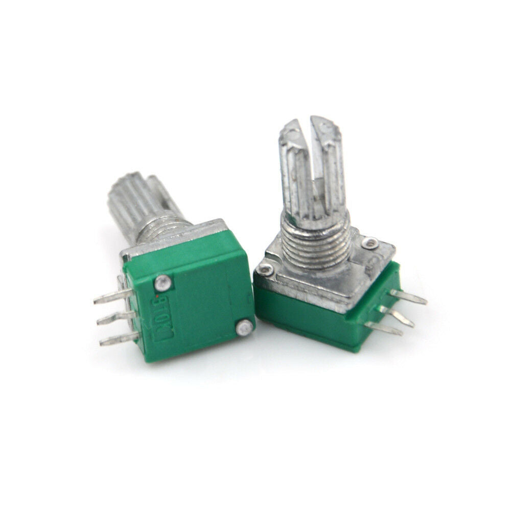 3pcs Knurled Shaft Single Linear B 10K ohm Rotary Potentiometer RK097N xiKZU Qx