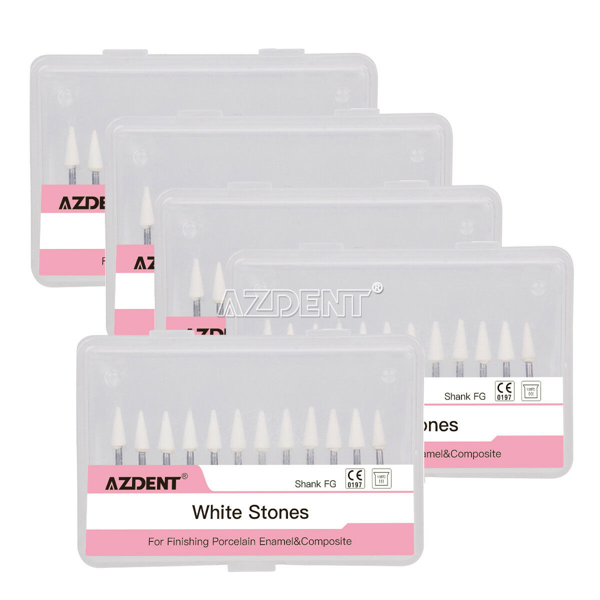 10 X Dental Cone Shape White Stone Polishing Polisher FG Burs Abrasion CW1114