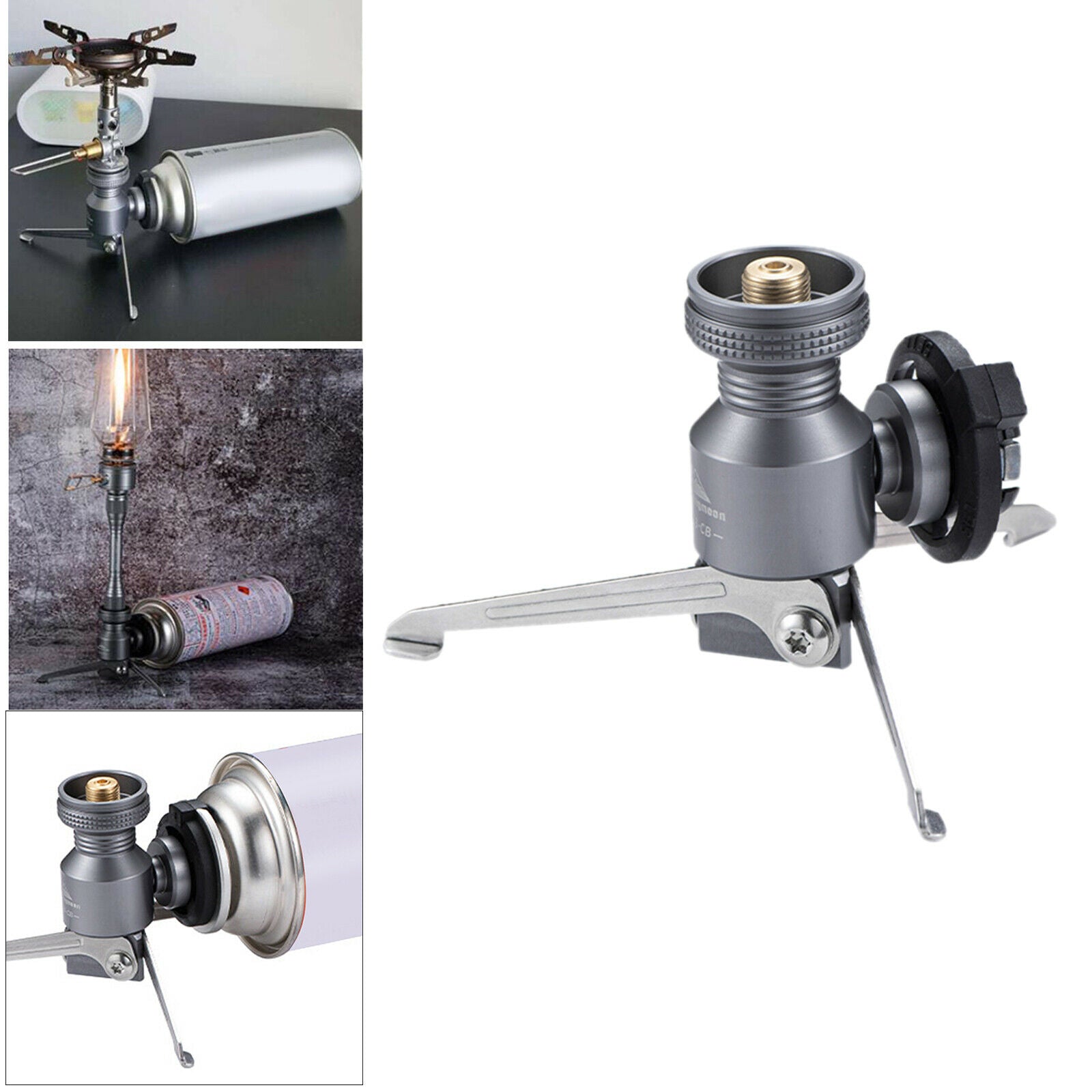 Campact Gas Canister Adapter Tripod Collapsible Burner Connector Cookout