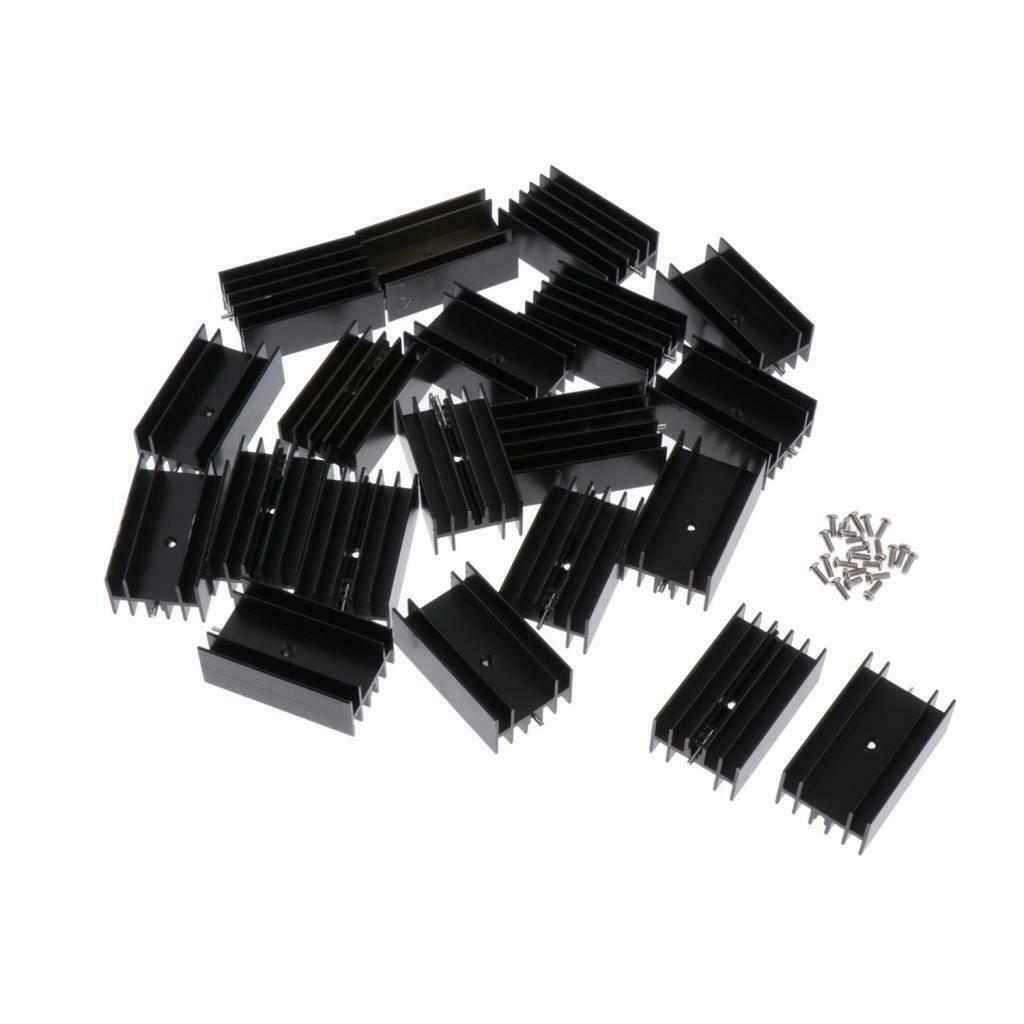 20x Triode Aluminium Heat Sink 7805 Transistor Heatsink Cooler Single Needle