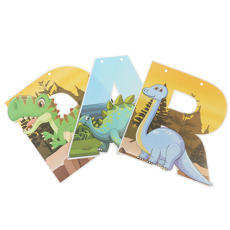 Dinosaur Banner Jungle Wild Animal Party Kids Birthday Party Supplies FlagFCA