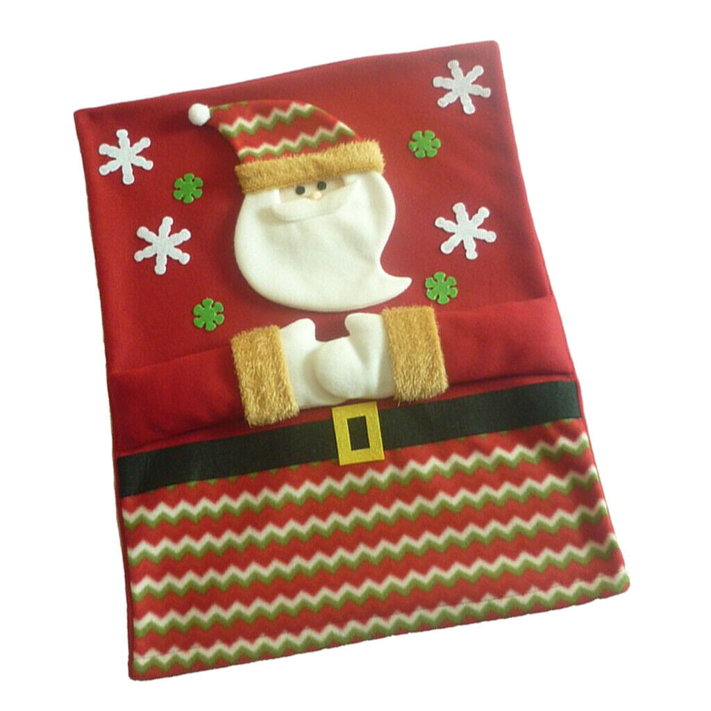Christmas Santa Claus Chair Back Cover Dinner Table Party Decor Red