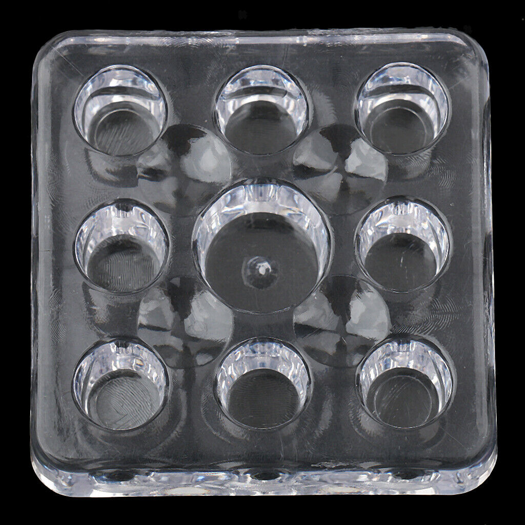 2x Clear Square Design  Cup Holder Tray - 9 Holes
