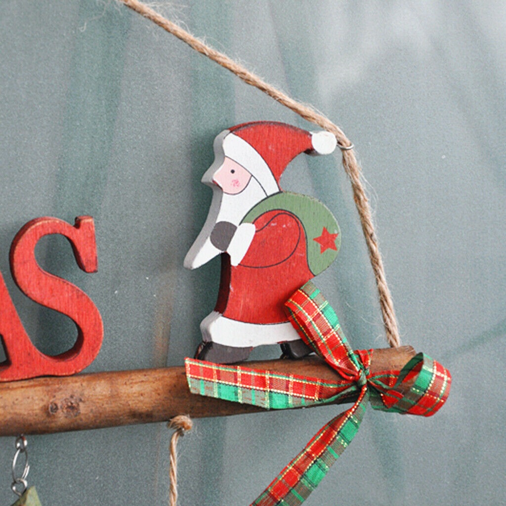 Merry Christmas Tree Hanging Ornaments Xmas Wood Door Hanging Decoration