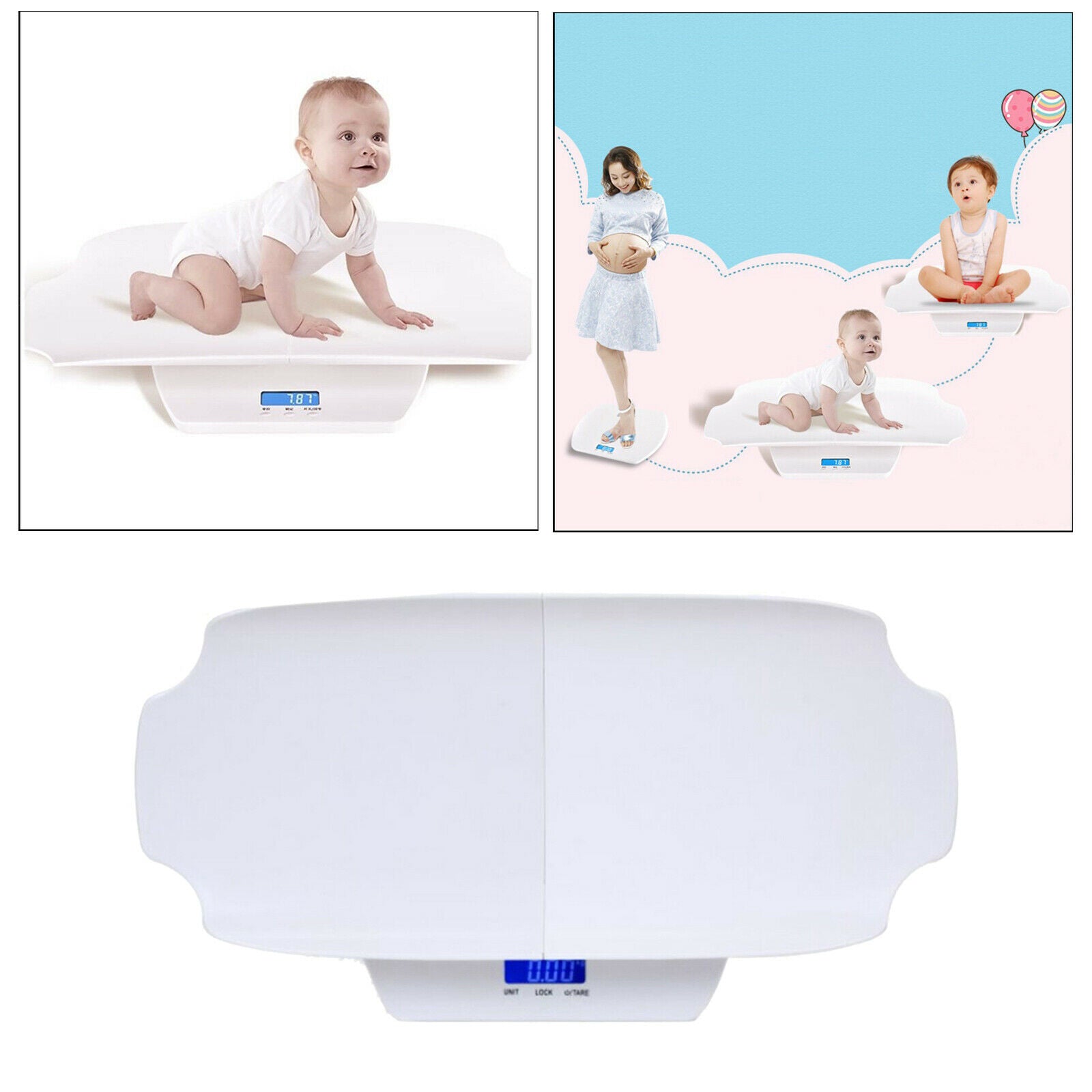 100kg/10g Electronic Baby Weighing Scale Infant Pet Toddler Digital Scales