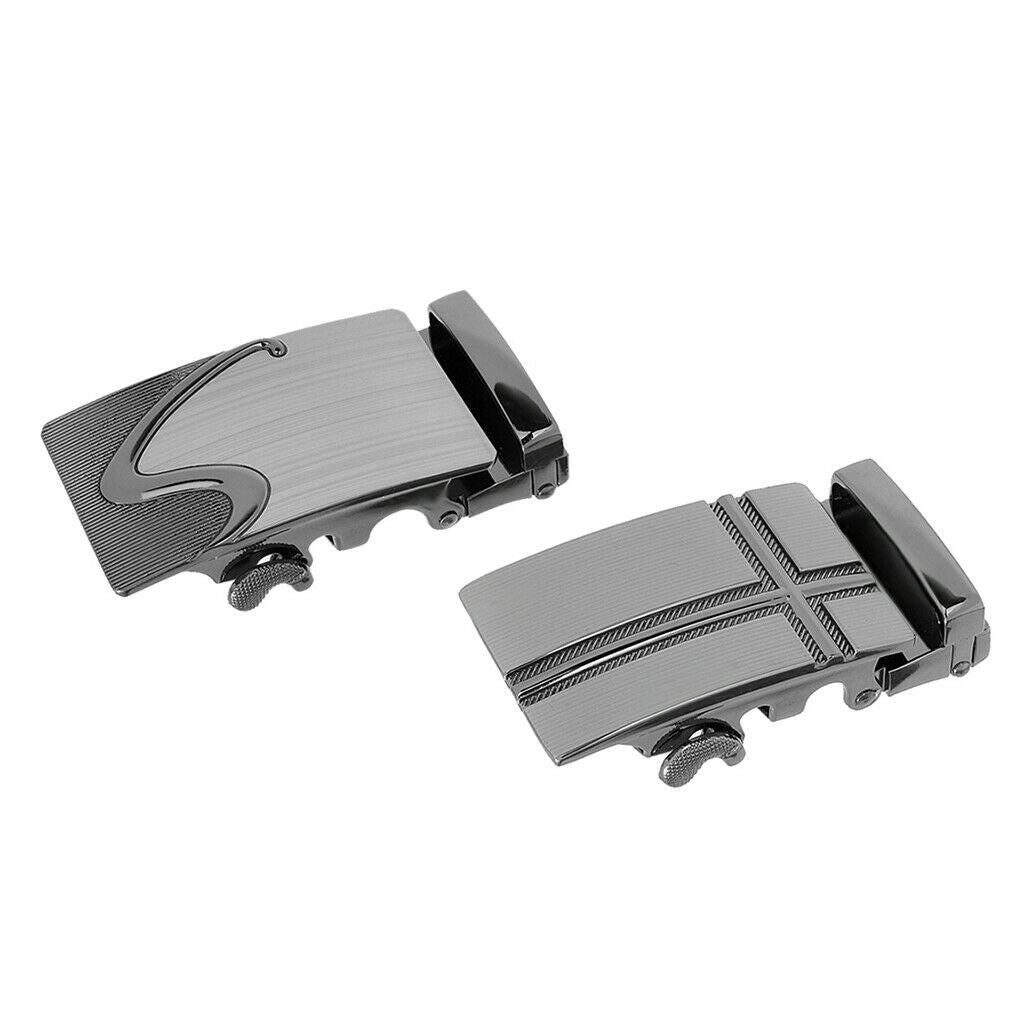 2 Pieces Alloy Ratchet Belt Buckle Automatic Slide Buckle Fit 35mm Belt