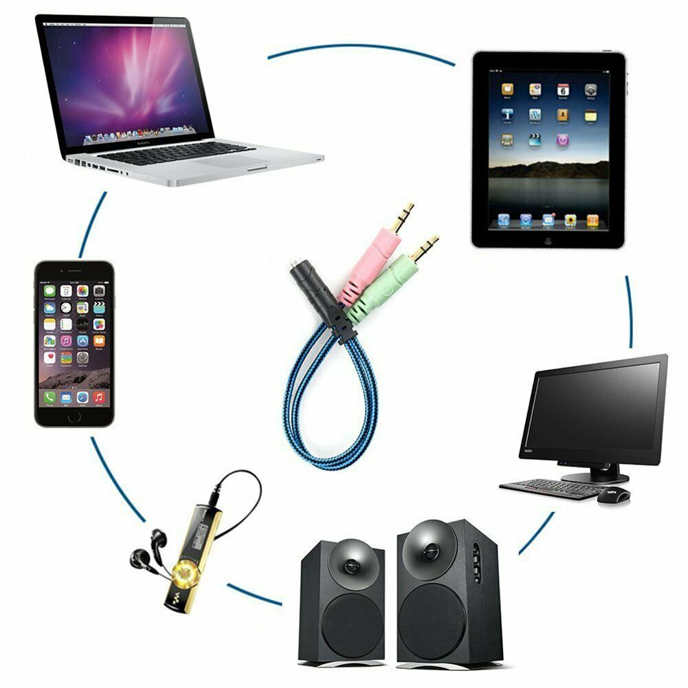 HyperX Splitter Cable Microphone and Headphone Jacks Gaming Headsets 1m