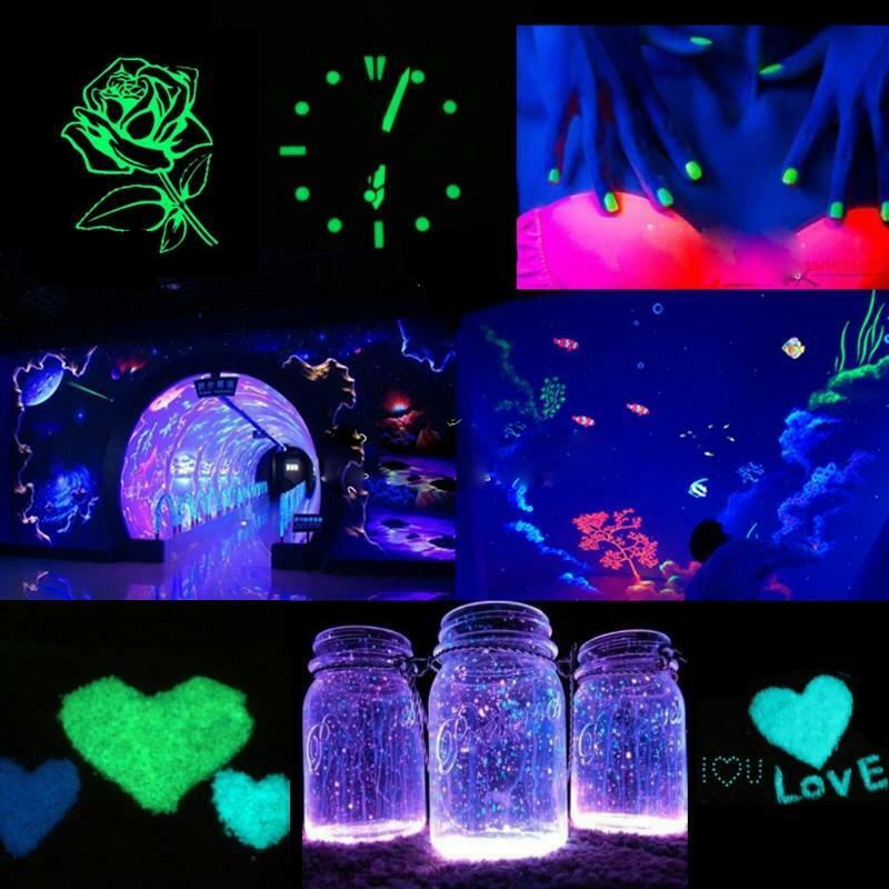 12 Colors Fluorescent Super Bright Glow-in-the-Dark Powder Pigment DIY Jewelry