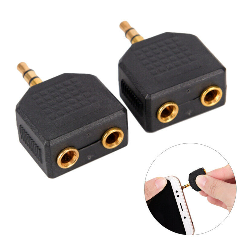Stereo 3.5mm Audio Jack Male to Dual 3.5mm Earphone Y Splitter Adapter Plu.l8