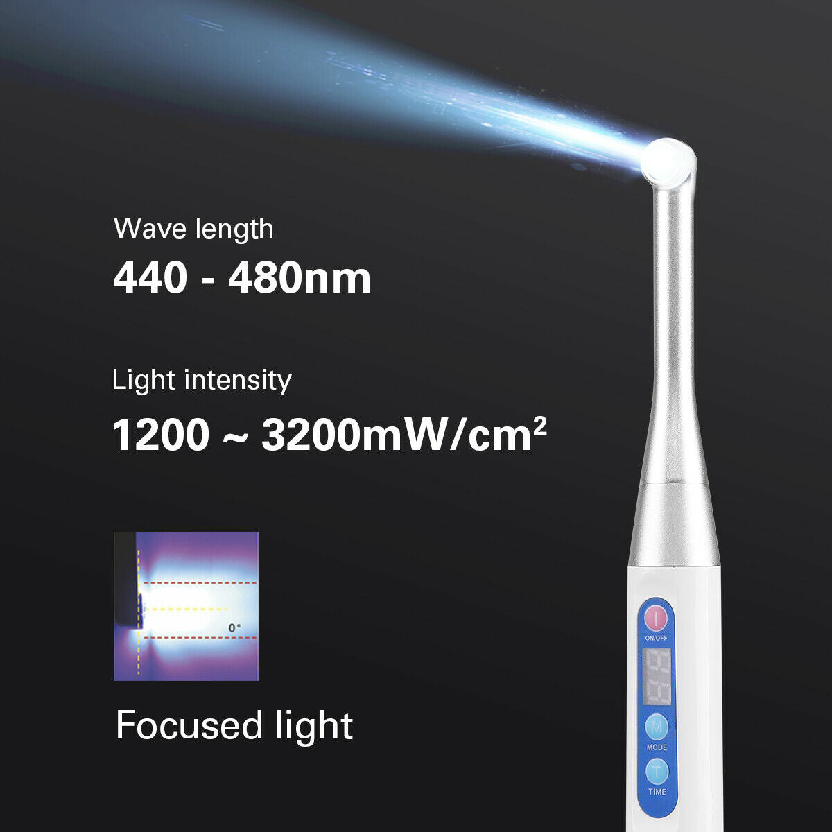 1 X Dental Cordless iLed Curing Light Lamp 1 Second Cure 5W LED 2300mW/c㎡ White
