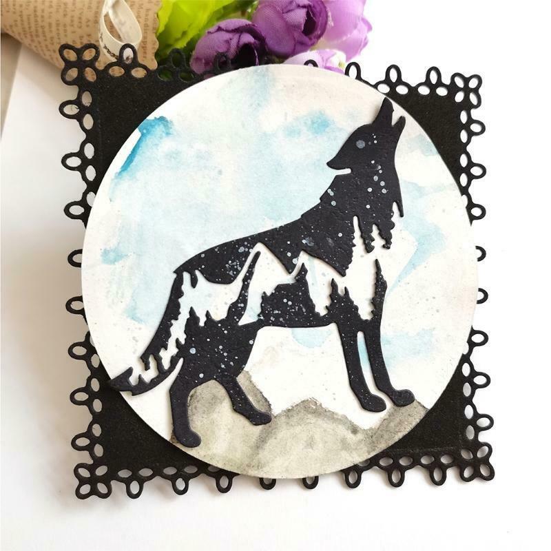 Howling Wolf Carbon Steel Cutting Dies DIY Scrapbooking Photo Album Embossing
