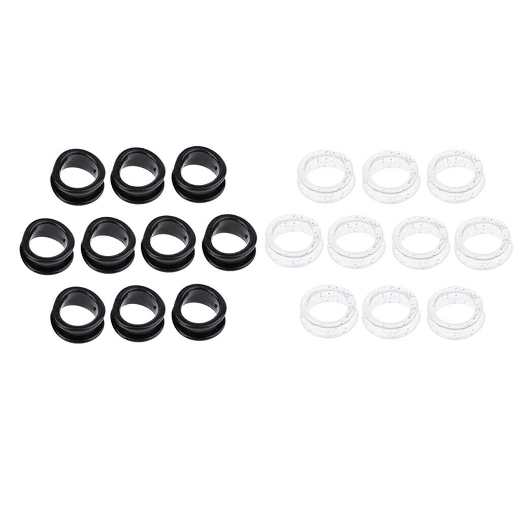 20 Counts Rubber Silicone Scissors Shears Finger Rings Grips Black/Clear