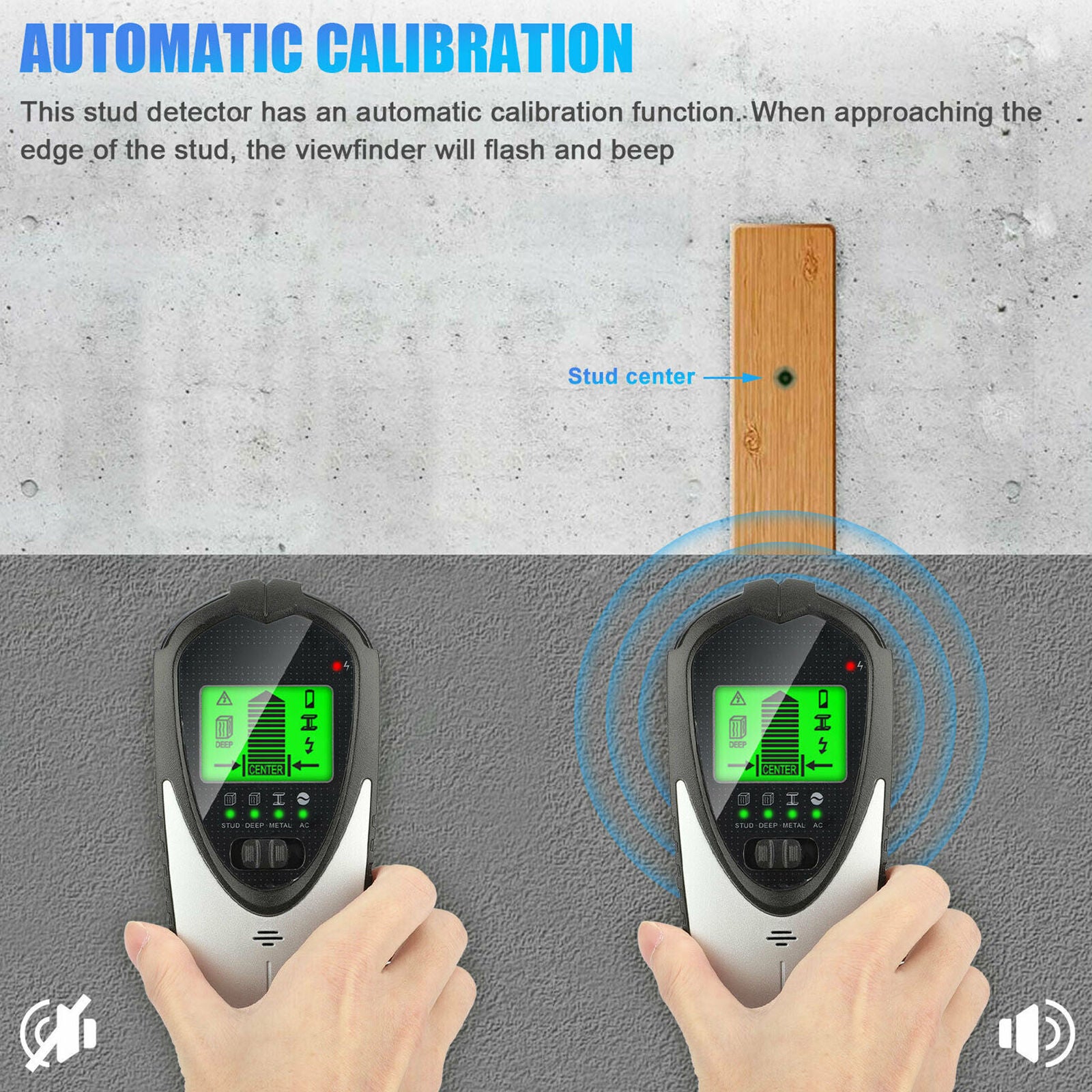 4 in 1 LCD Digital Stud Finder Wall Sensor Scanner Metal Wood AC Wire Detector