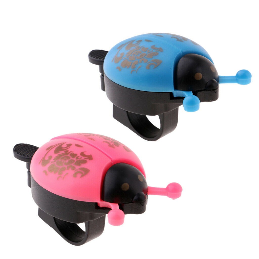 2Pcs/Lot Bicycle Cute Ladybug Bug Bells Horns for Safety Cycling Kids Child Boys