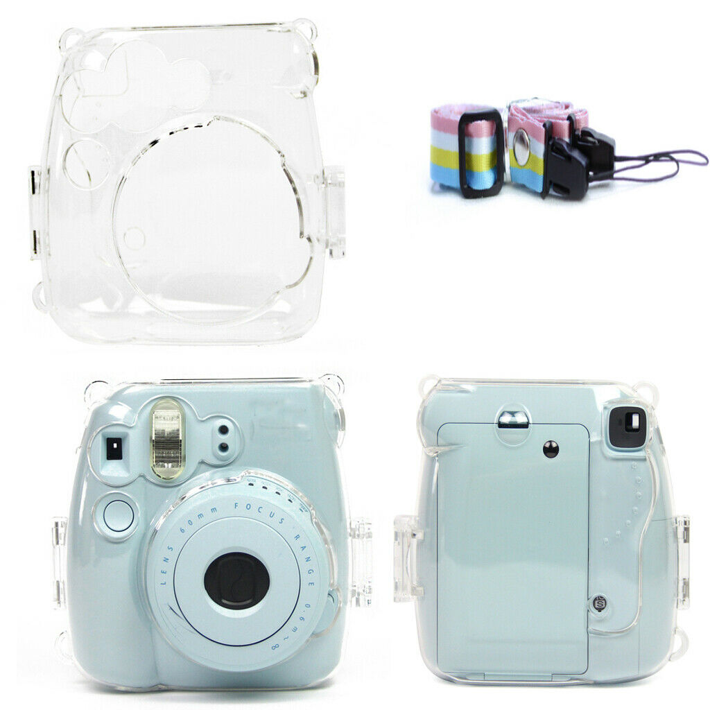 Transparent Case Cover w/ Shoulder Strap for Fujifilm Instax Mini Camera