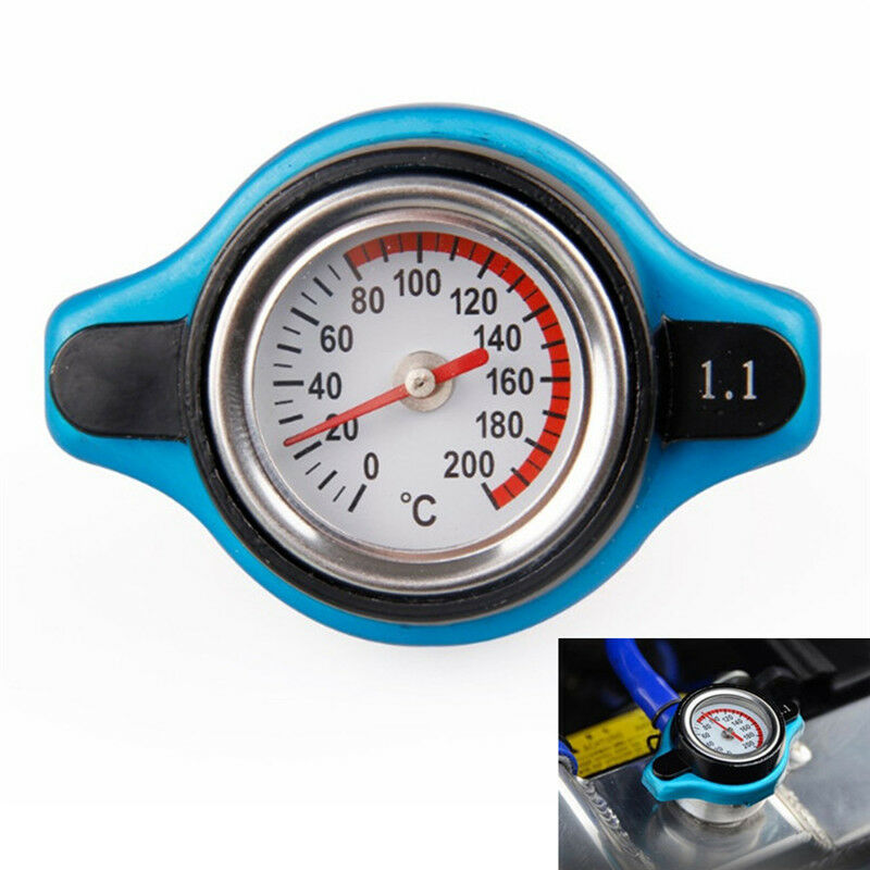 Universal Car Thermost Radiator Cap Cover & Water Temp Gauge Meter 1.1 Bar IBDA