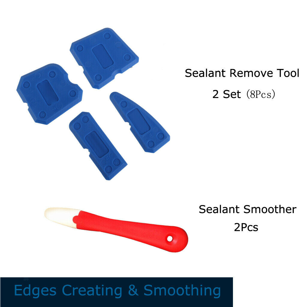 2 Set Caulk Tool Bath Silicone Grout Sealant Remover & 2Pcs Smooth Out Tool
