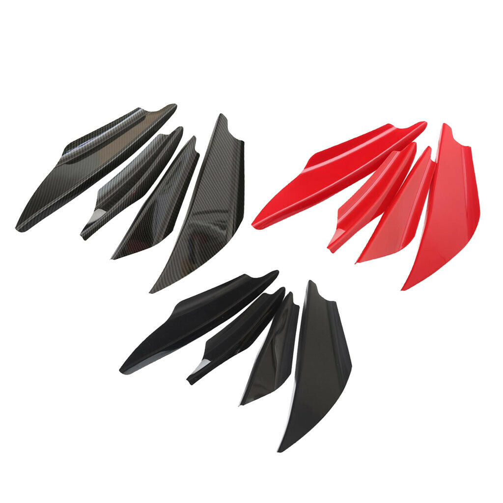 1Set/4Pcs General Fit Car Auto Front Bumper Lip Splitter Fins Body Spoiler