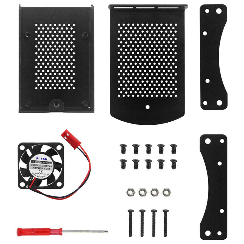Latest Aluminum Alloy Case with Hanging Bracket Compatible + Fan for RaspberryP6