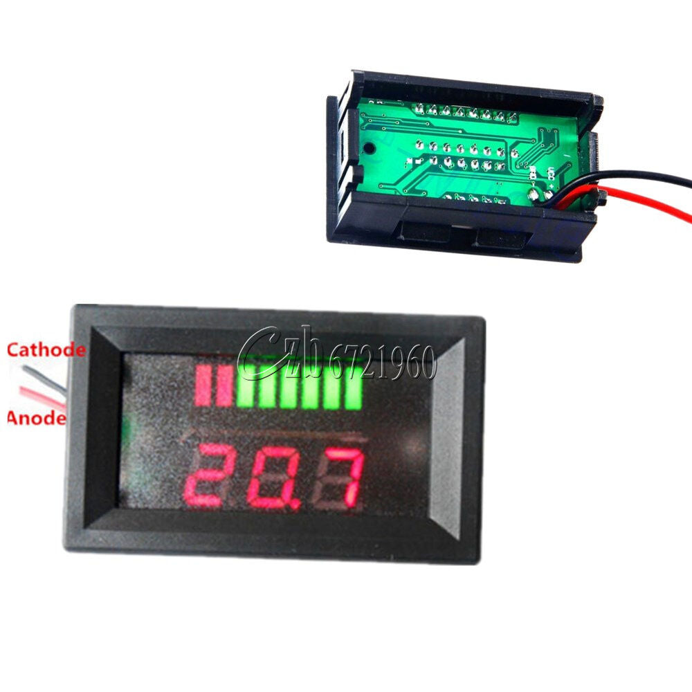 Red 12V ACID Lead Battery Capacity Indicator Charge Level LED Tester Voltmeter