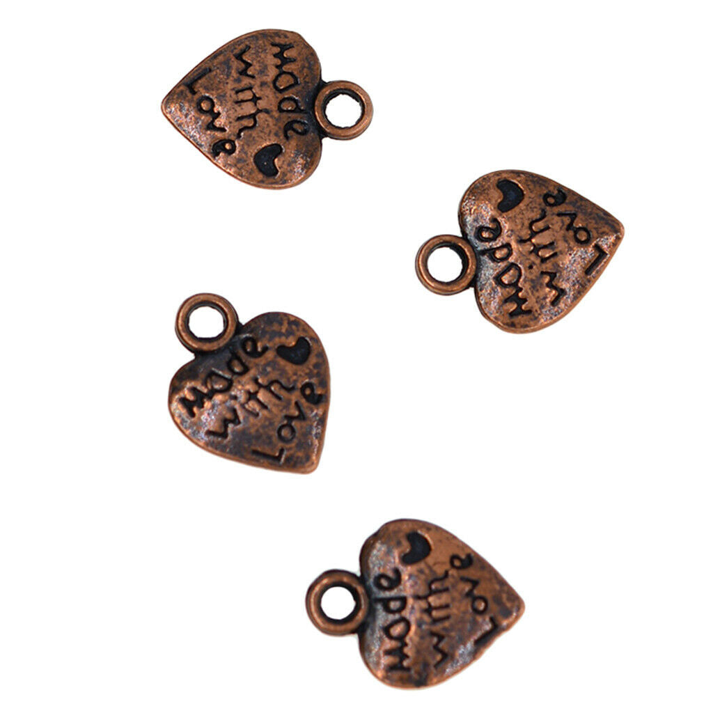 Jewellery Making and Craft Design - 100 Made with Love Heart Charms Pendants